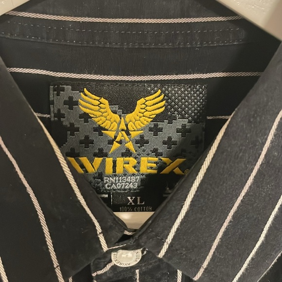 Y2K Avirex Striped Button Up Shirt - Picture 3 of 4